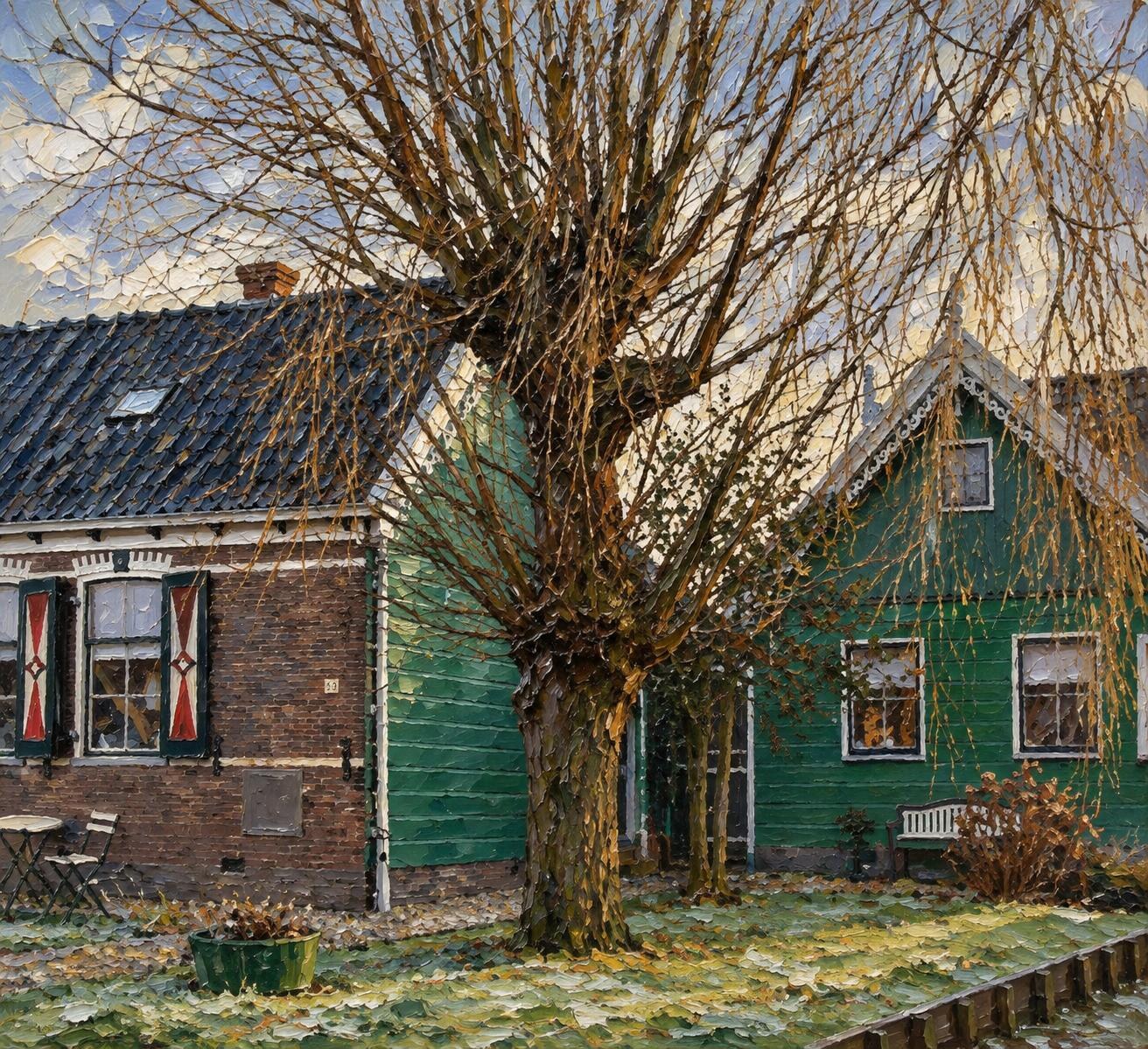 Historische panden van Het Grietje Tump Museum langs het water